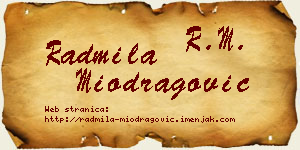 Radmila Miodragović vizit kartica